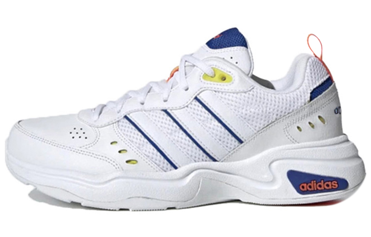 Adidas Neo Strutter Mesh, Textile Sports Slip Resistant Abrasion Resistant Low top Casual Shoes Men's White Blue Yellow