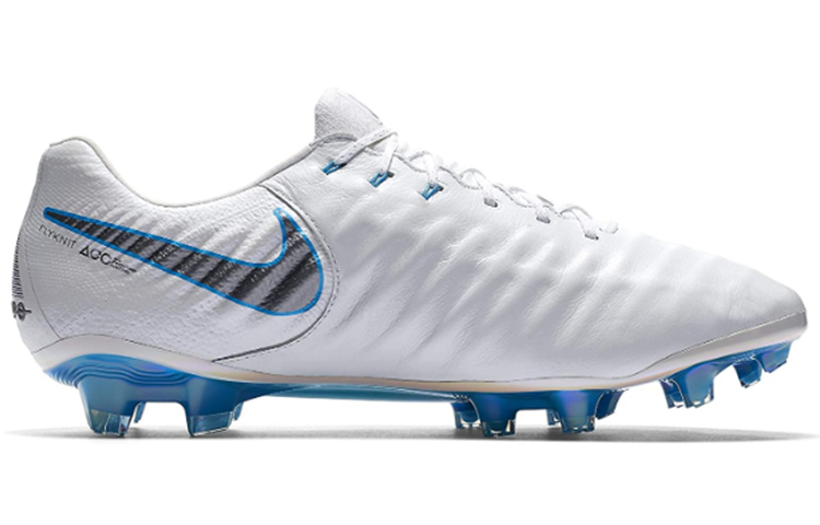 Мужские бутсы Nike Tiempo Legend 7 Elite (бело-синие) — фото 2