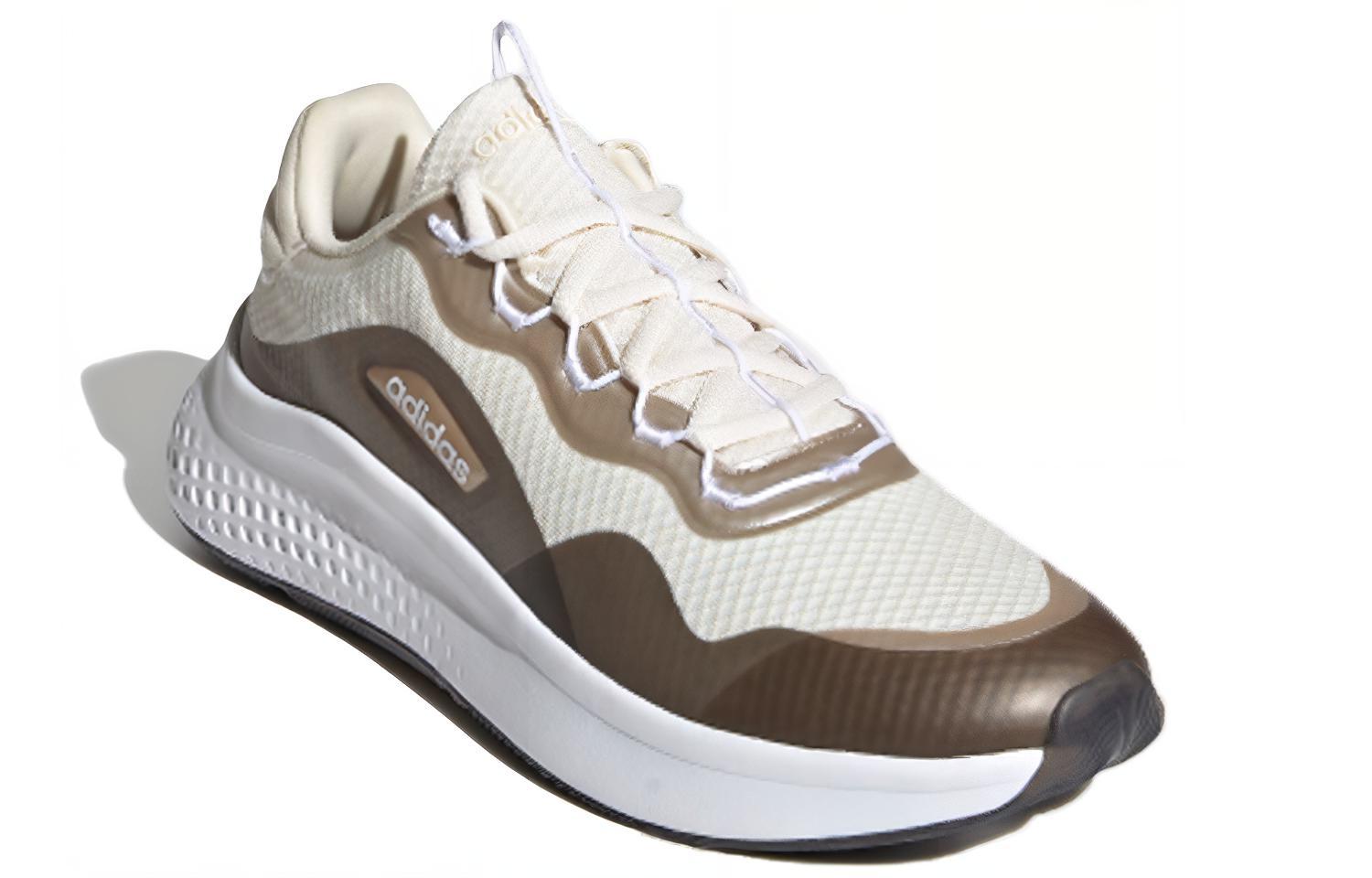 Женские кеды adidas neo Primrose Sleek (бежево-коричневые) — Бежевыйбелый / коричневый — фото 3