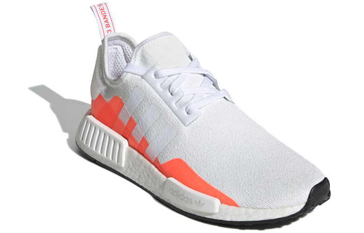 Мужские кроссовки adidas NMD_R1 (бело-оранжевые) — фото 2