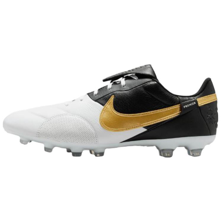 Футбольные бутсы Nike Premier 3 (черно-бело-золотые)
