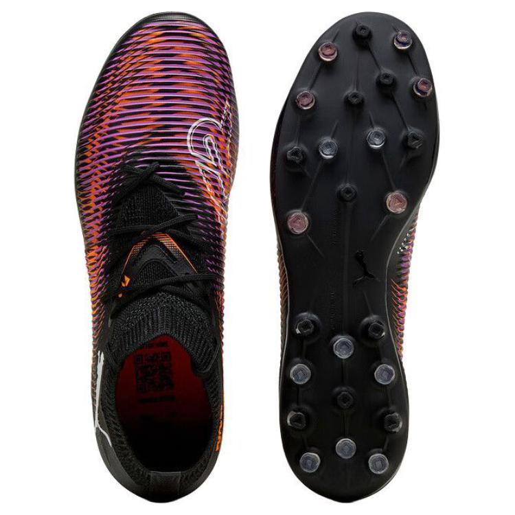 PUMA FUTURE 8 MATCH MG Multi Ground Artificial Turf Fabric Soccer Shoes Unisex Black