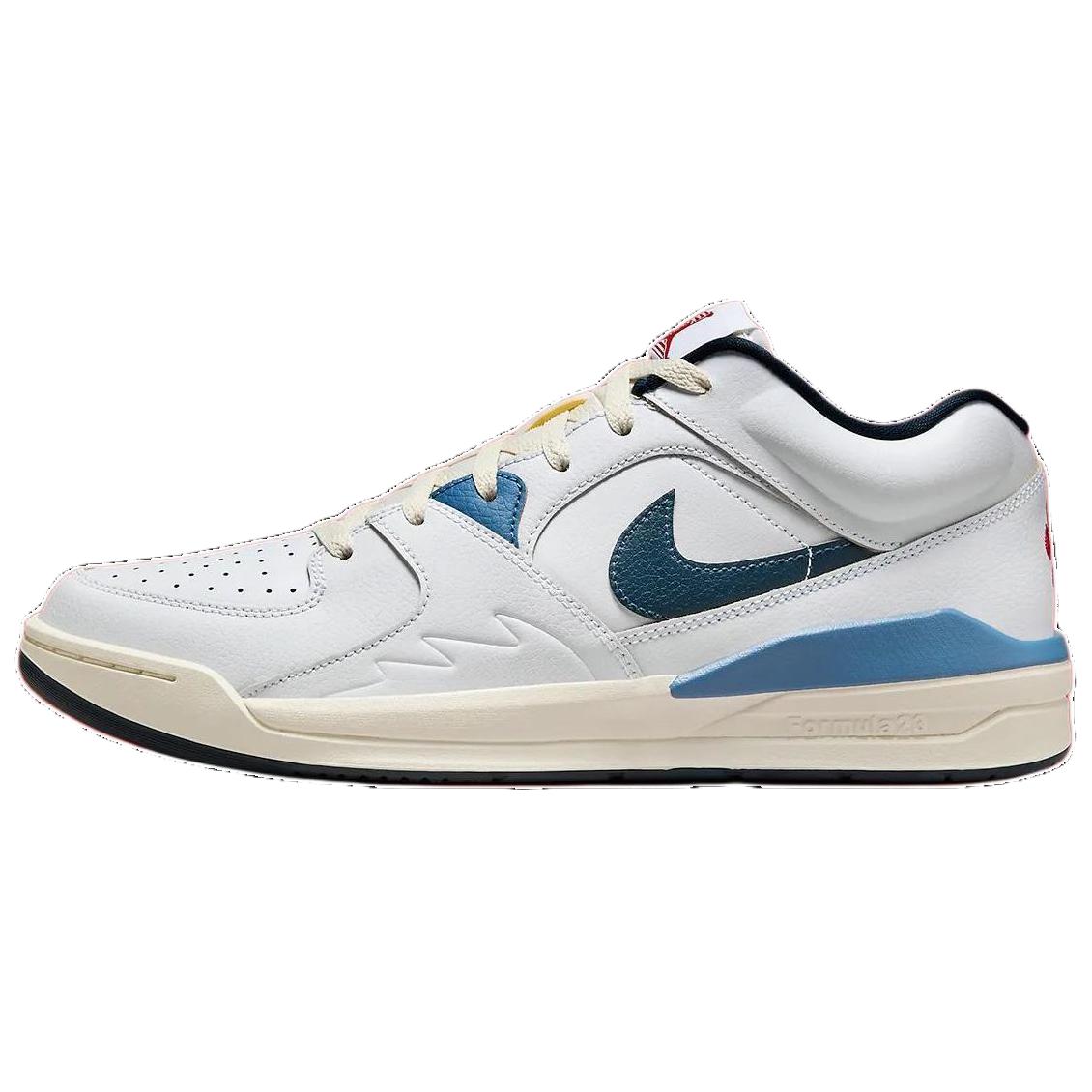 Jordan Stadium 90 leather, comfortable and versatile, shock-absorbing and wear-resistant, low-cut lifestyle shoes, men's white, blue and red