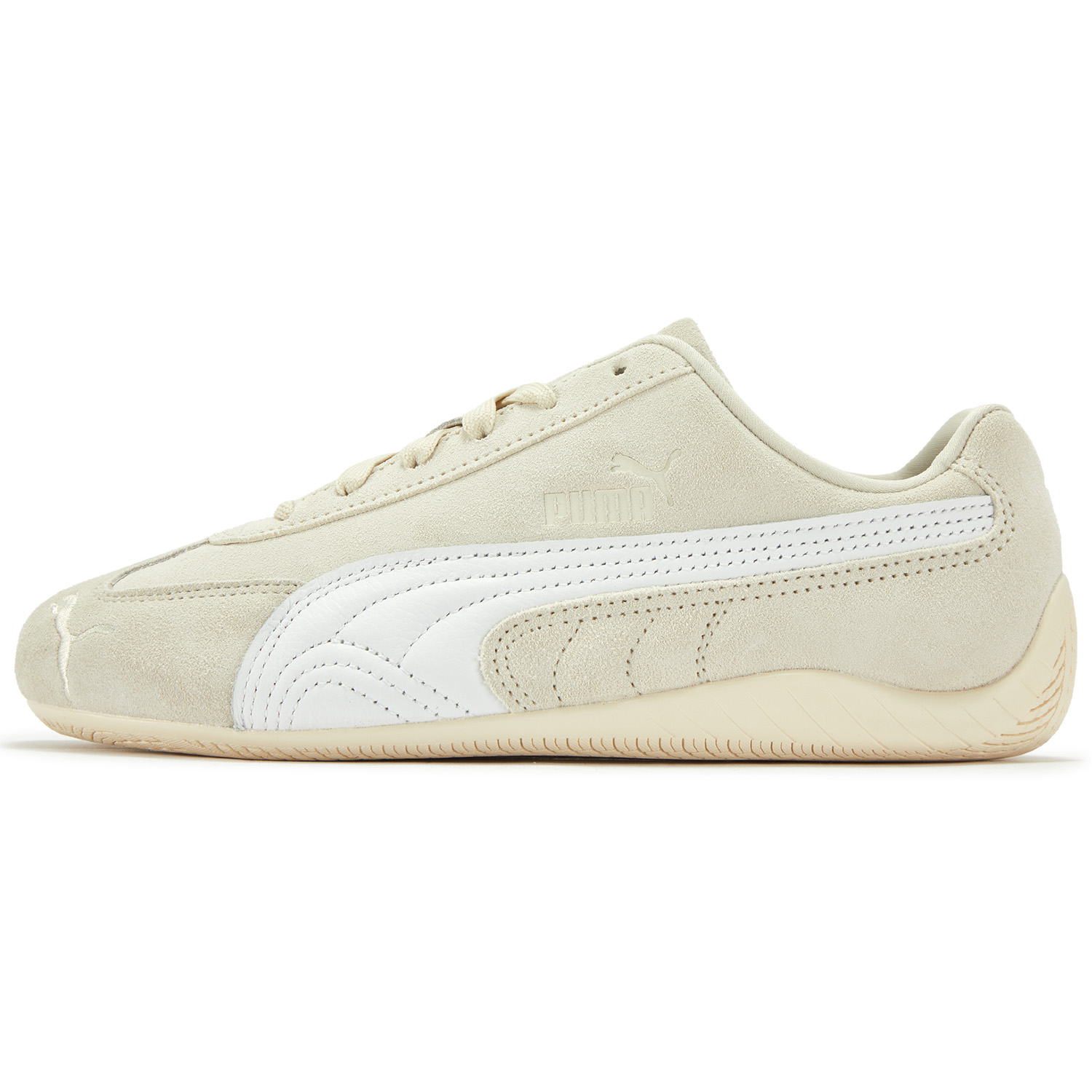 PUMA Puma Speedcat Series First-layer Cowhide Split Leather Comfortable and Fashionable Racing Shoes Thin-soled Shoes Low-top Lifestyle Casual Shoes Unisex Off-White