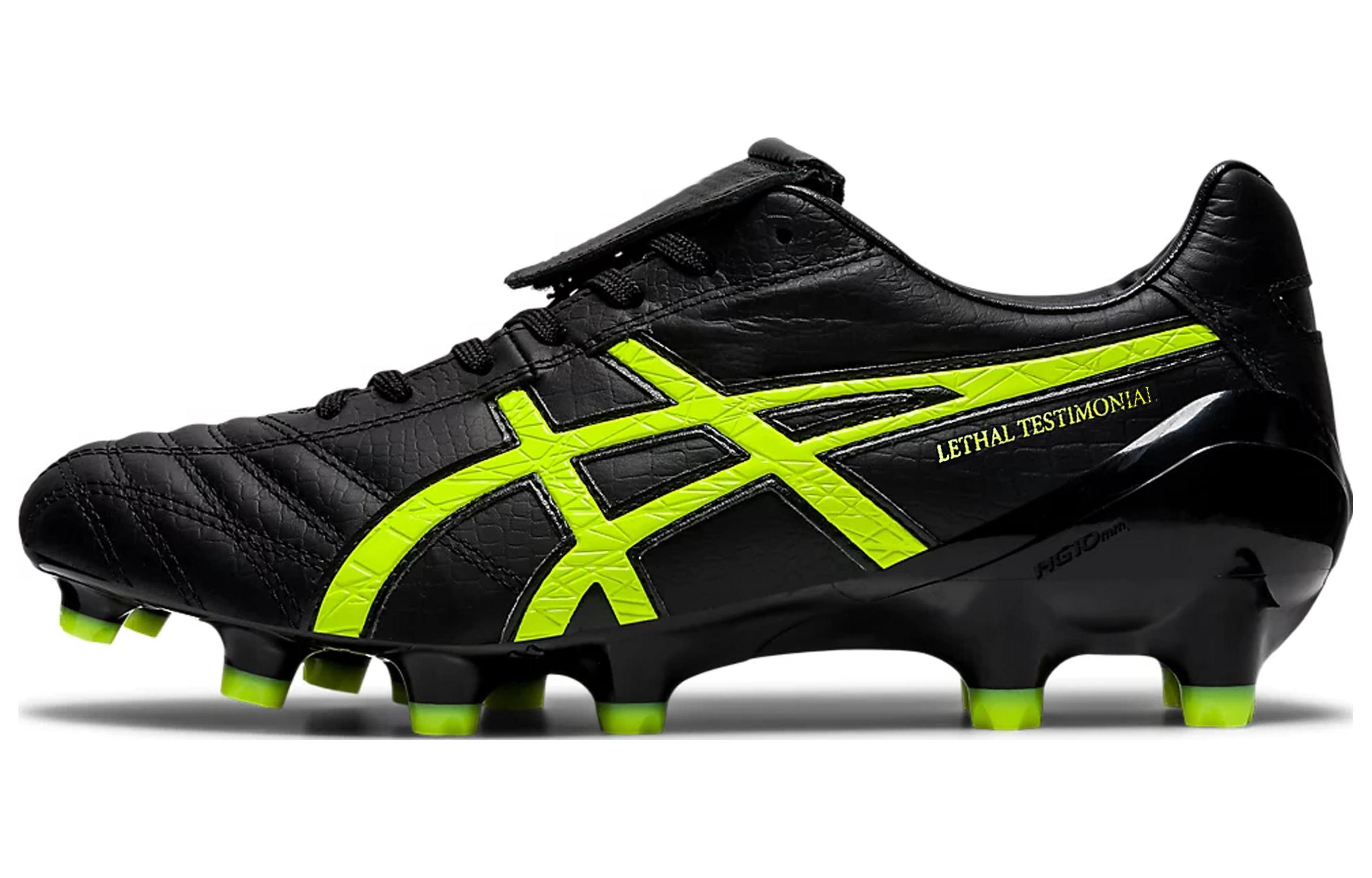 Asics Gel Lethal Testimonial 4 IT Abrasion Resistant Breathable Soccer Shoes Black Yellow