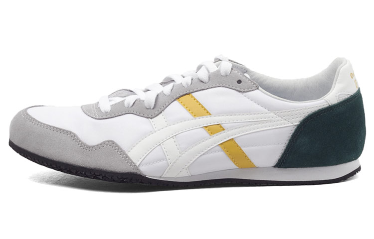 Onitsuka Tiger Serrano Cushioning Slip Resistant Abrasion Resistant Low top Casual Shoes Unisex White Yellow Green