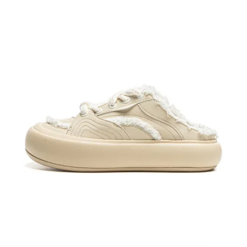 Li Ning Slip Resistant Abrasion Resistant Low top Casual Shoes Women's Milk Tea Yellow