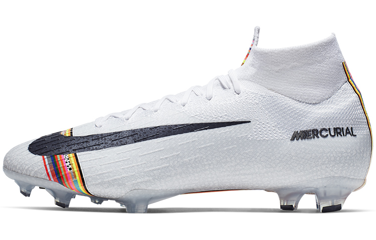 Nike Mercurial Superfly 6 Elite SE Round head comfort FG (gel spikes) Wear-resistant and breathable Football shoes Men and women White
