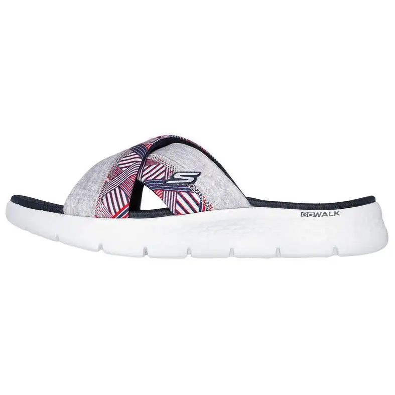 Skechers Go Walk Fle Slide Slippers Women's White Red Blue