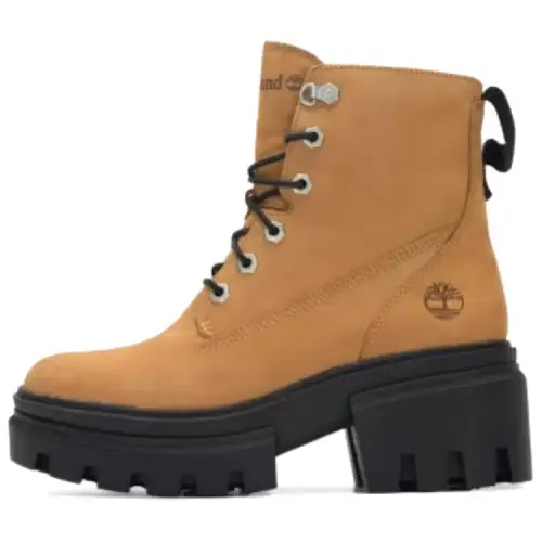 Timberland Everleigh Short Combat Boots Women's Brown