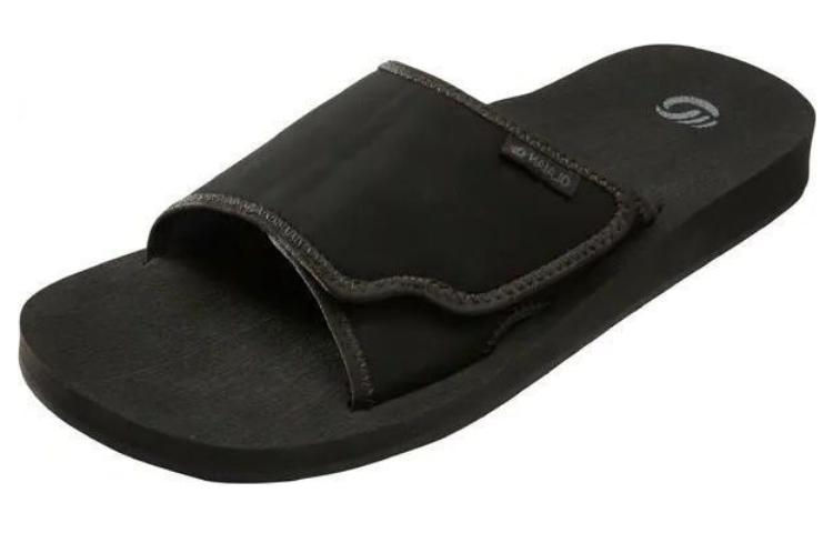 DECATHLON Rubber Sole Slip Resistant Slide Slippers Men's Black
