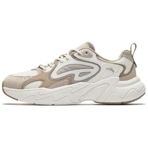Anta Pulse Textile, Synthetic Leather Abrasion Resistant Low top Casual Shoes Men's White Brown