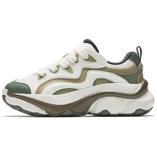 Anta Slip Resistant Abrasion Resistant Low top Casual Shoes Women's White Green
