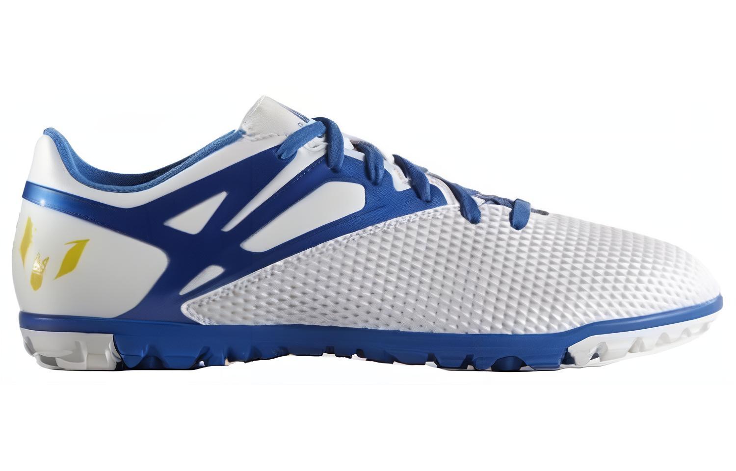 Adidas Messi 15.3 TF Turf Abrasion Resistant Soccer Shoes Men’s White Blue
