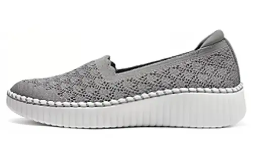 Skechers Textile, Mesh Cushioning Breathable Low top Casual Shoes Women's Charcoal Gray
