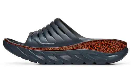 HOKA ONE ONE Ora Recovery Slide 'Blue Graphite Persimmon Orange'