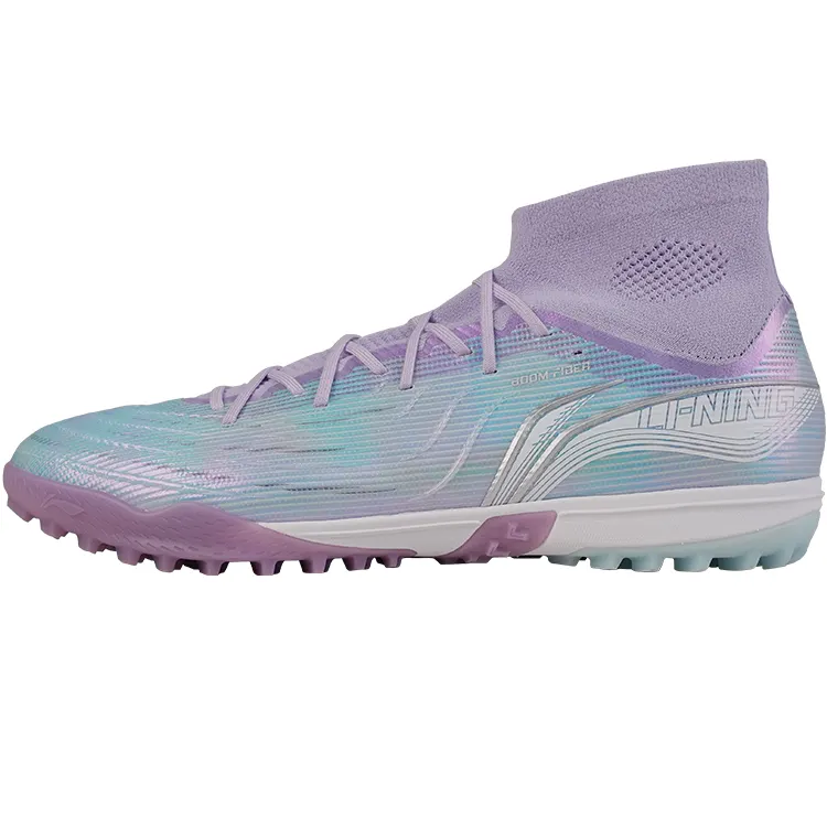Li Ning TF Turf Artificial Turf Cushioning Slip Resistant Cushioning Slip Resistant Soccer Shoes Men's Blue Purple