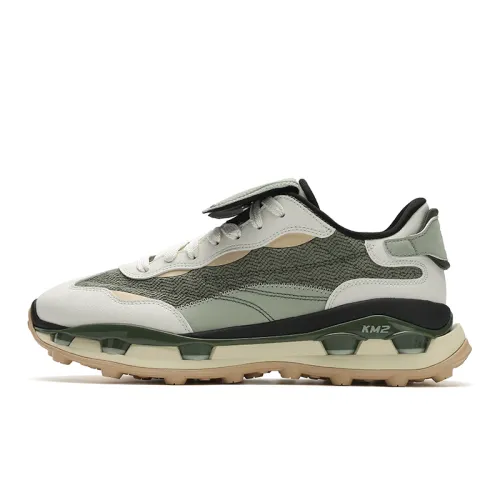 FILA KM2 Comfortable Abrasion Resistant Low top Casual Shoes Men's Gray Green