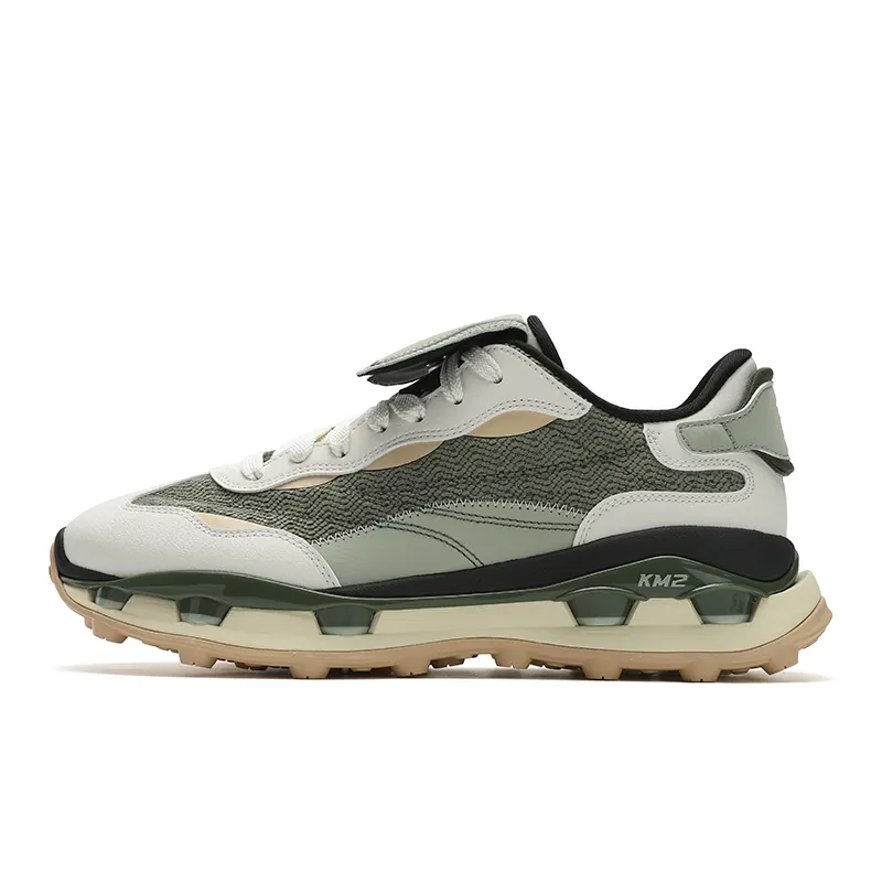 FILA KM2 Comfortable Abrasion Resistant Low top Casual Shoes Men's Gray Green