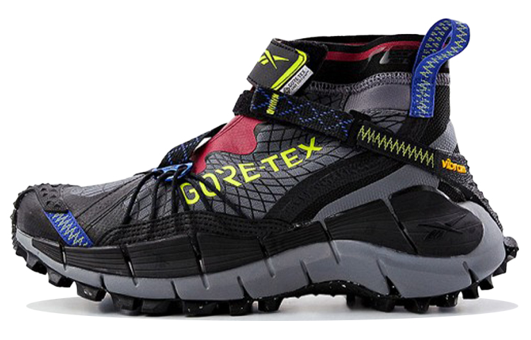 Reebok Zig Kinetica 2 Edge Gore-Tex comfortable and wear-resistant high-top lifestyle shoes for men, black, red and green