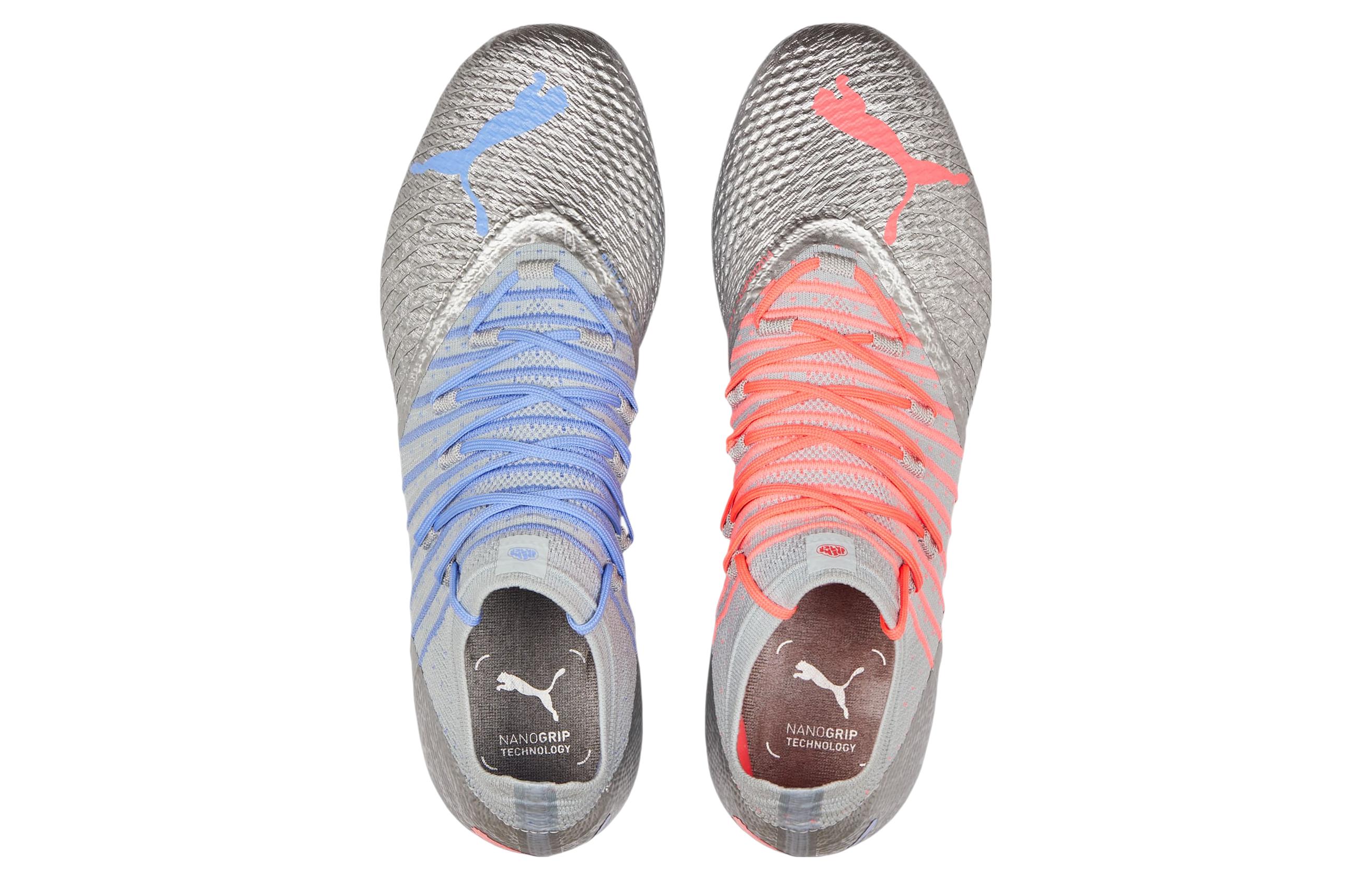 Мужские бутсы PUMA Future 1.4 Njr Rare (серебристо-синие) — Серебристый / синий / красный — фото 4