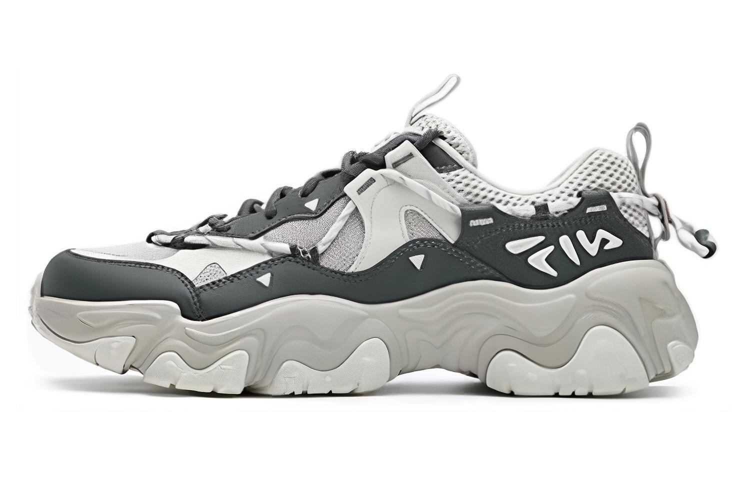 FILA FLUID 5 Cat Paw 5.0 Textile, Synthetic Leather Low top Casual Shoes Men's White Gray