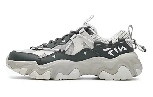 FILA FLUID 5 Cat Paw 5.0 Textile, Synthetic Leather Low top Casual Shoes Men's White Gray