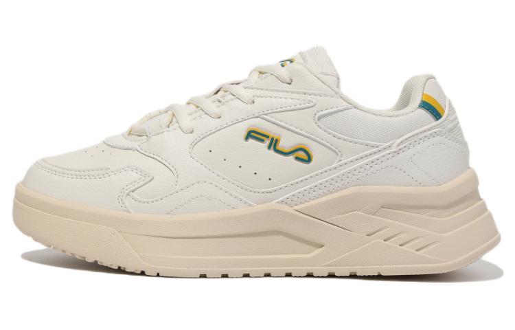 FILA Stride Synthetic Leather Low top Sports Casual Shoes Women's Beige Korean Style