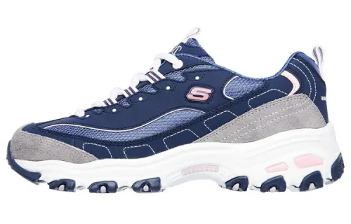 Skechers D Lites Low Top Running Shoes Grey/Blue Women's