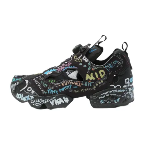 Vetements x Reebok Instapump Fury Comfortable Low top Casual Shoes Men's Black Blue
