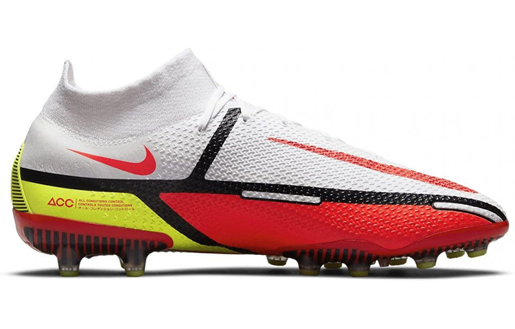 Мужские бутсы Nike Phantom GT 2 Elite DF AG (белый / красный / желтый) — Белый / красный / жёлтый — фото 2