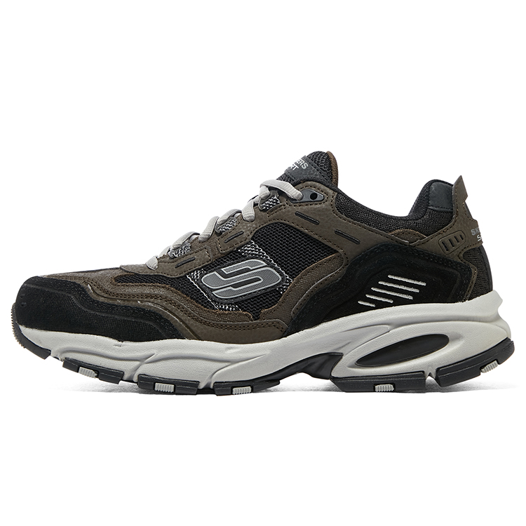 Skechers Vigor 2.0 Mesh, Textile, Leather Low top Casual Shoes Men's Black Brown