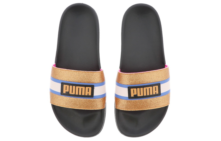 Женские шлепанцы PUMA Leadcat Ftr 90s Pop (черно-золотые) — 烫金黑 — фото 3