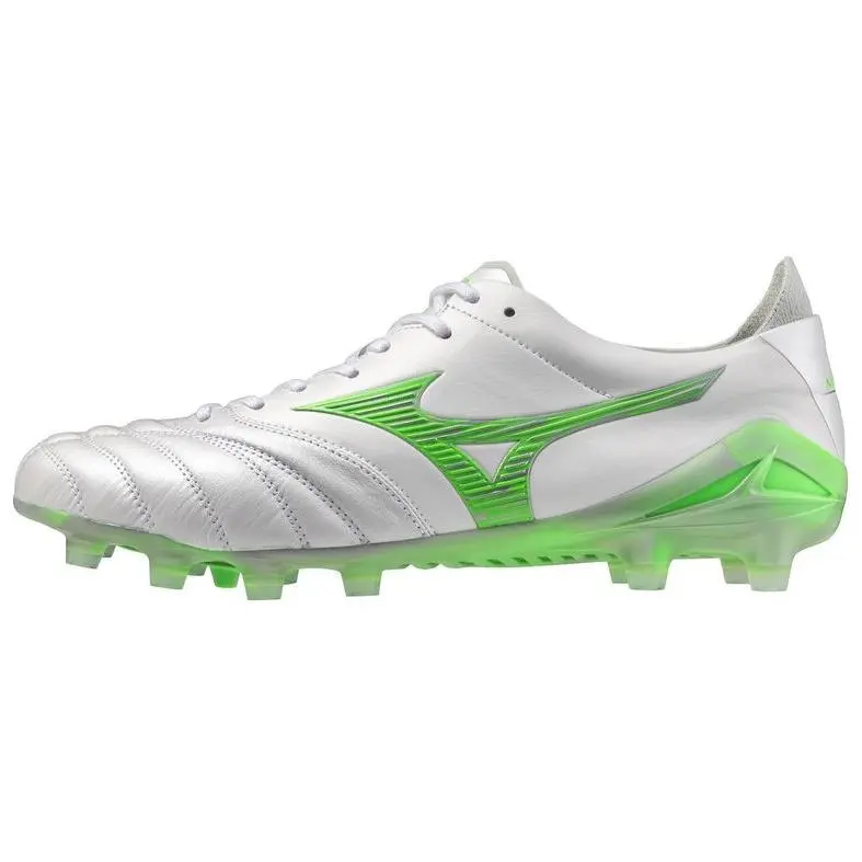 Mizuno Morelia Neo 4 Slip Resistant Abrasion Resistant Soccer Shoes Unisex White Green