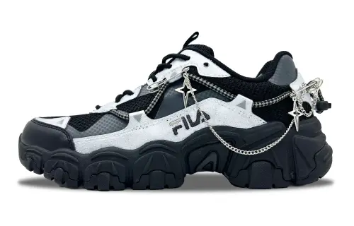 FILA Cat Claw Slip Resistant, Abrasion Resistant, Breathable Low top Casual Shoes Unisex Black Silver