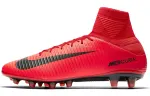 Nike Mercurial Victory FG Firm Ground Cushioning Slip Resistant Abrasion Resistant Soccer Shoes Men's Red Black