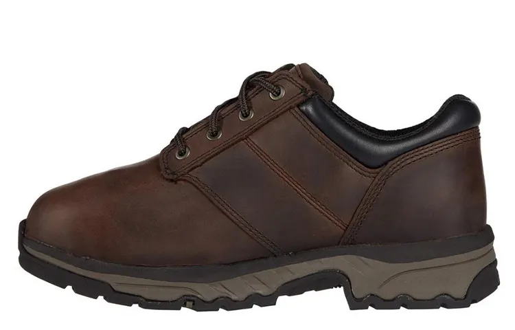 Timberland Split Pig Leather Ankle Length Combat Boots Medium Heel Men's Dark Brown