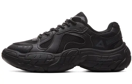 PEAK Taichi Tire Shoes Textile, Synthetic Leather Cushioning Height Increasing Rebound Low top Vintage Casual Shoes