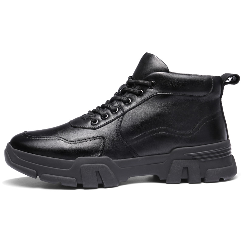 Qiangren 3515 sports leather shoes, genuine leather wool high-top shoes, lifestyle casual shoes, men's style