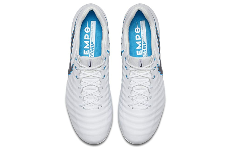 Мужские бутсы Nike Tiempo Legend 7 Elite (бело-синие) — фото 4