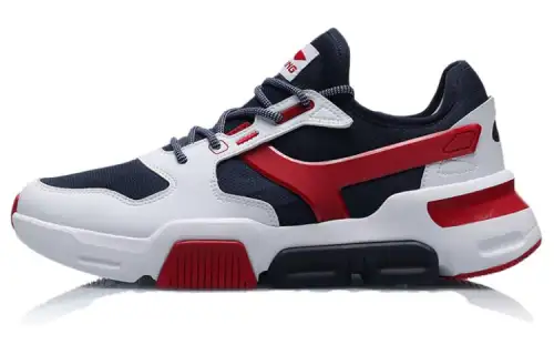 Li Ning Mark Non slip Lightweight Low top Casual Shoes Men's Red Blue