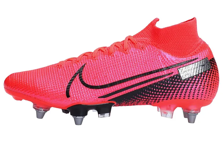 Nike Mercurial Superfly 7 SG Soft Ground Slip Resistant Abrasion Resistant Soccer Shoes Men's Pink