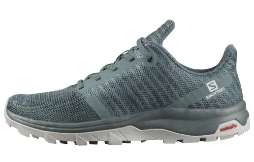 SALOMON Outbound Prism Gr Fabric Slip Resistant Abrasion Resistant Low top Outdoor Shoes Women's Gray Blue