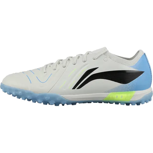 Li Ning AG Rubber Short Studs TF Rubber Broken Studs Soccer Shoes Unisex White Blue