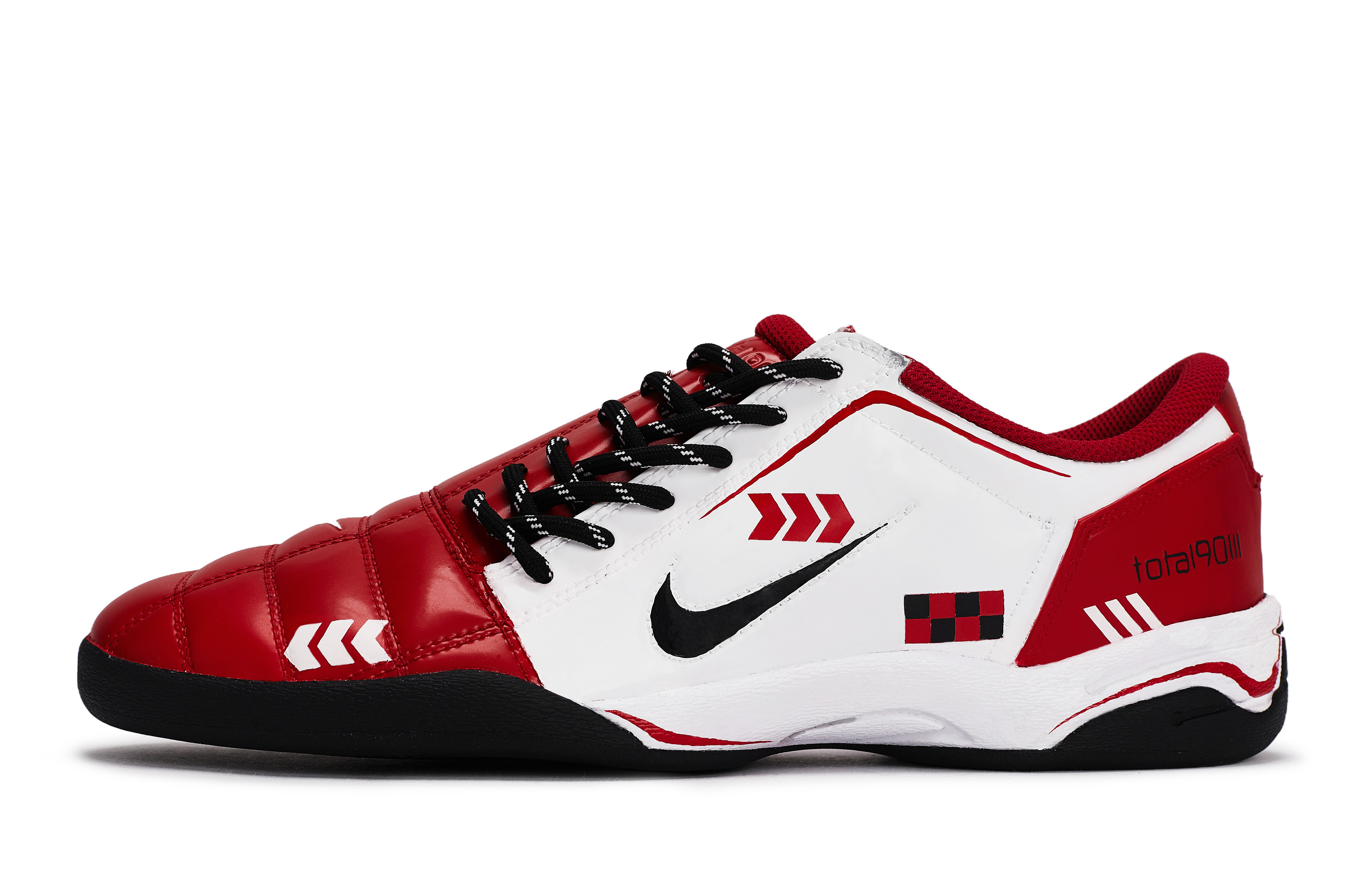 Nike Total 90 IIl Abrasion Resistant Abrasion Resistant Soccer Shoes Unisex Black White Red