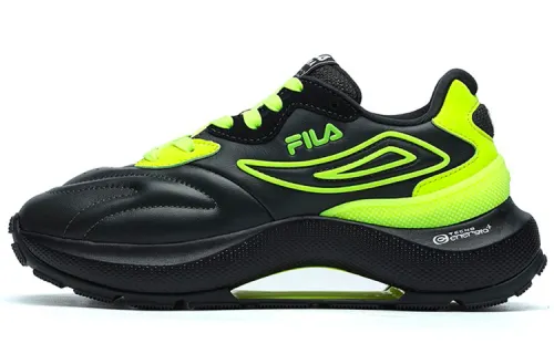 FILA Flusso Icona Fabric Abrasion Resistant Coverage Low top Casual Shoes Women's Black Green