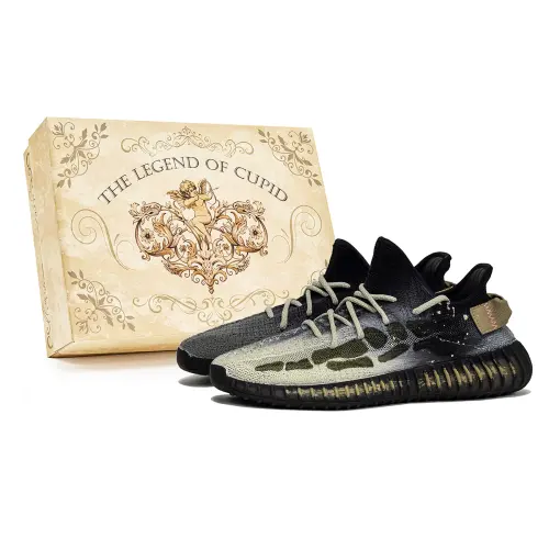 Adidas Originals Yeezy Boost 350 V2 P.M.S Box, Ancient Slip Resistant Slip Resistant Low top Casual Shoes Unisex Black