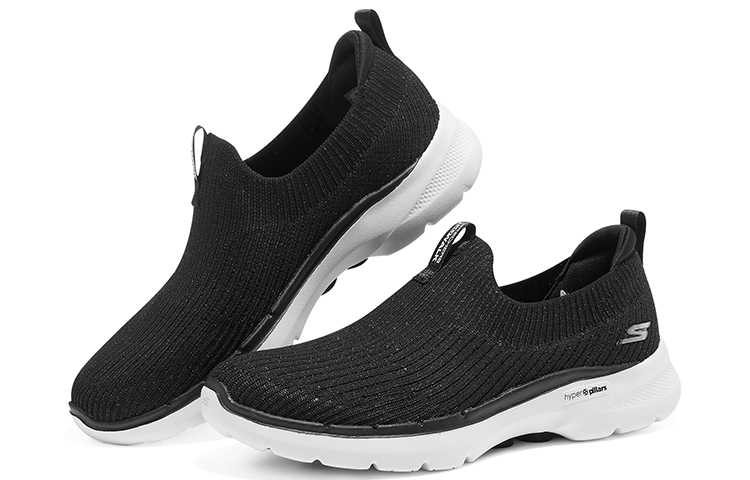 Skechers Go Walk 6 Fabric Abrasion Resistant Abrasion Resistant Low top Casual Shoes Women’s Black