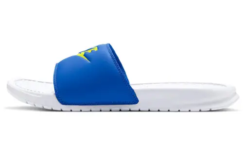 Nike Benassi JDI Slide Slippers Men's Blue/Yellow/White