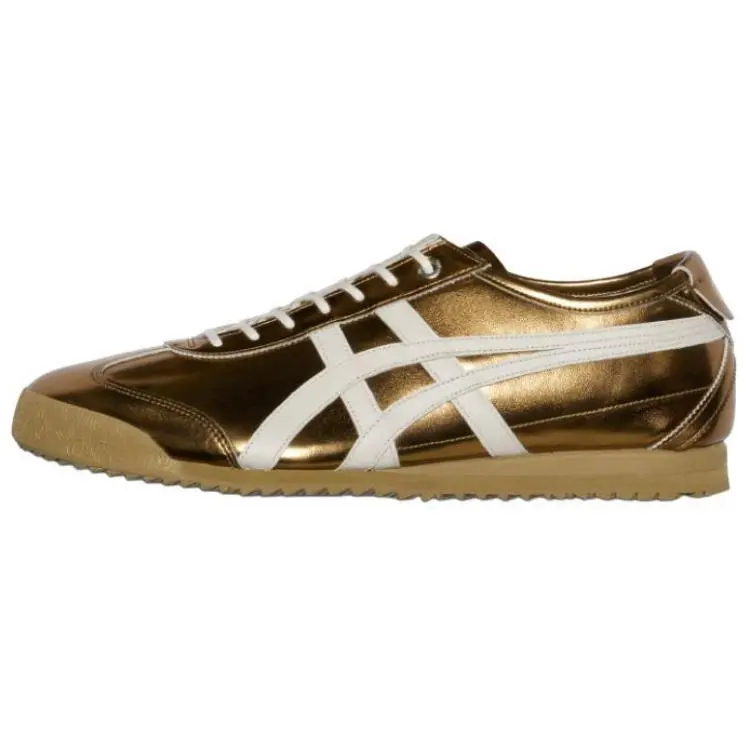 Onitsuka Tiger MEXICO 66 SD Soft And Comfortable Slip Resistant Abrasion Resistant Low top Casual Shoes Unisex Gold